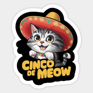 Cinco de meow Sticker